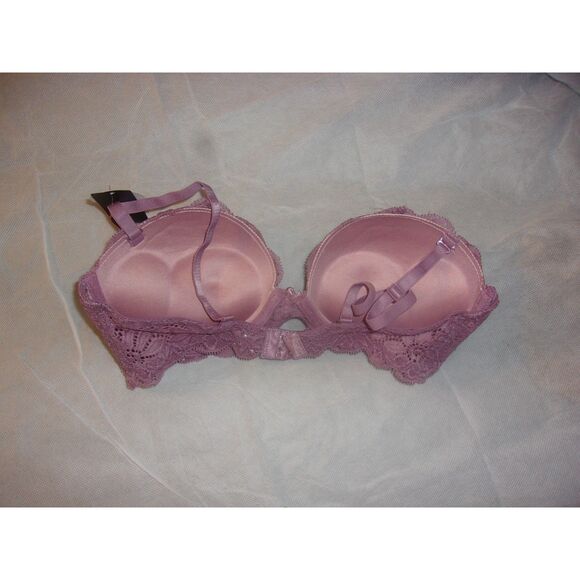 Youmita 34C Purple Ash Floral Lace Overlay Maximum Push-Up Bra NWT - Picture 11 of 11